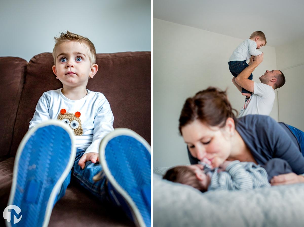 Foto's van familie tijdens een lifestyle fotoshoot.