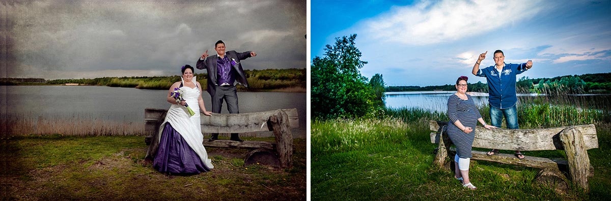 Zwangerschapsshoot bij de spoorzone