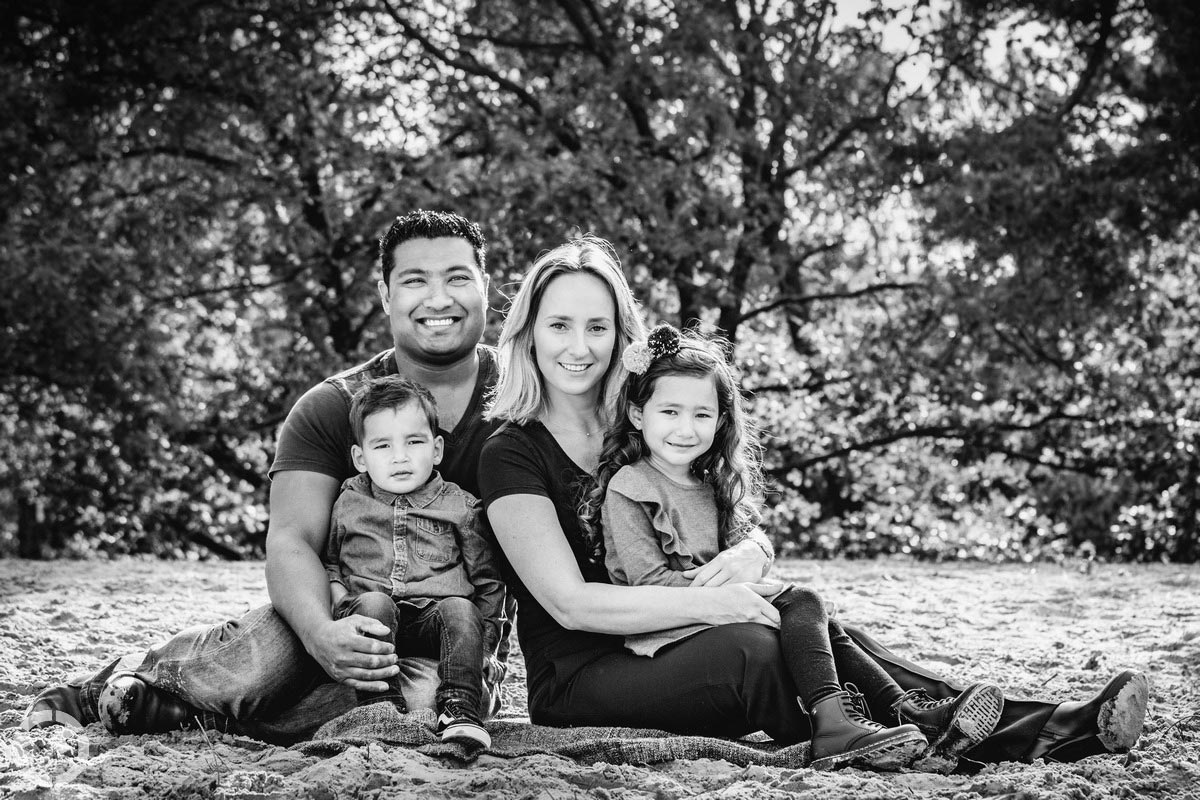 Fotoshoot met drie kinderen.