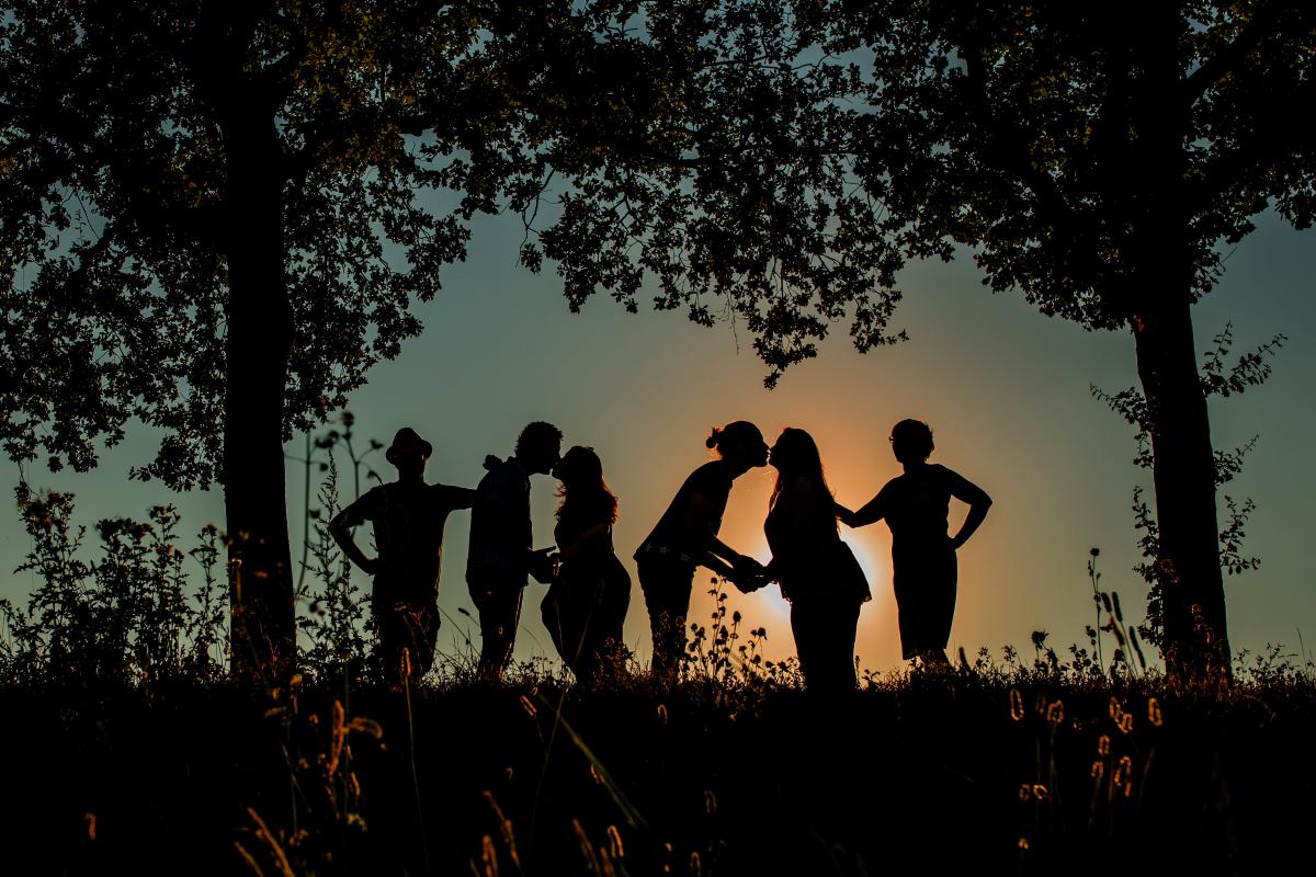 Familie fotoshoot bij avondlicht