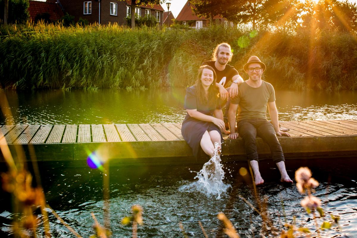 Familie fotoshoot bij avondlicht