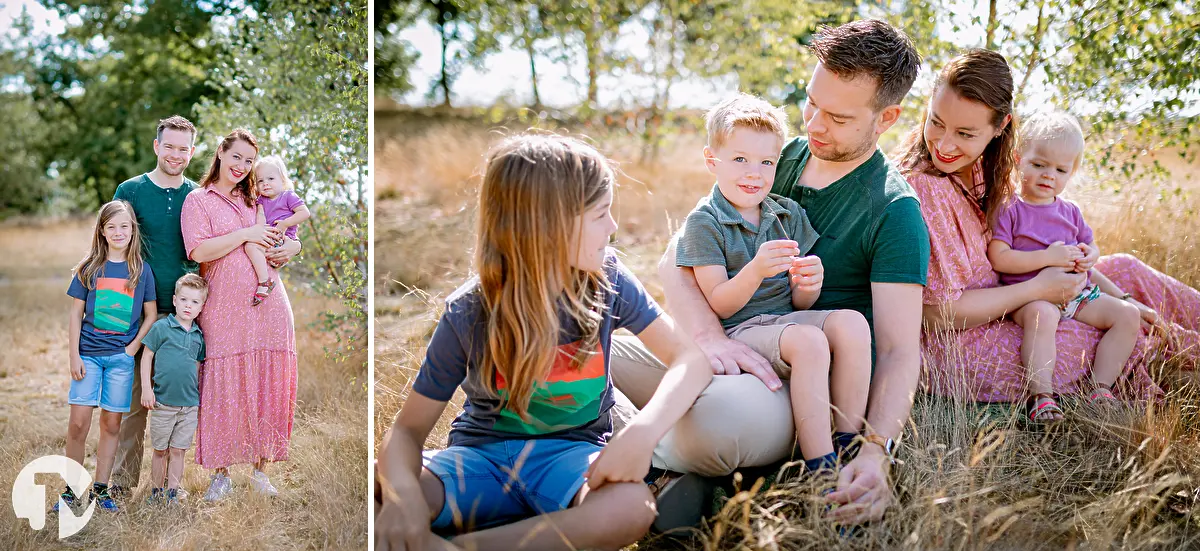 fotoshoot van een gezin met 3 kinderen in de loonse en drunense duinen in kaatsheuvel