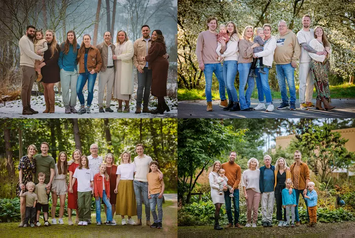 Familiefotoshoot bij Resort van Beekse Bergen tijdens verschillende seizoenen.